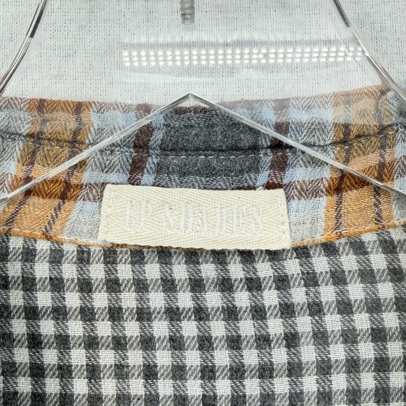 CP SHADES Romy Plaid Shirt Womens XS Gray Yellow Gauze Button Up Long Sleeve - Picture 11 of 16